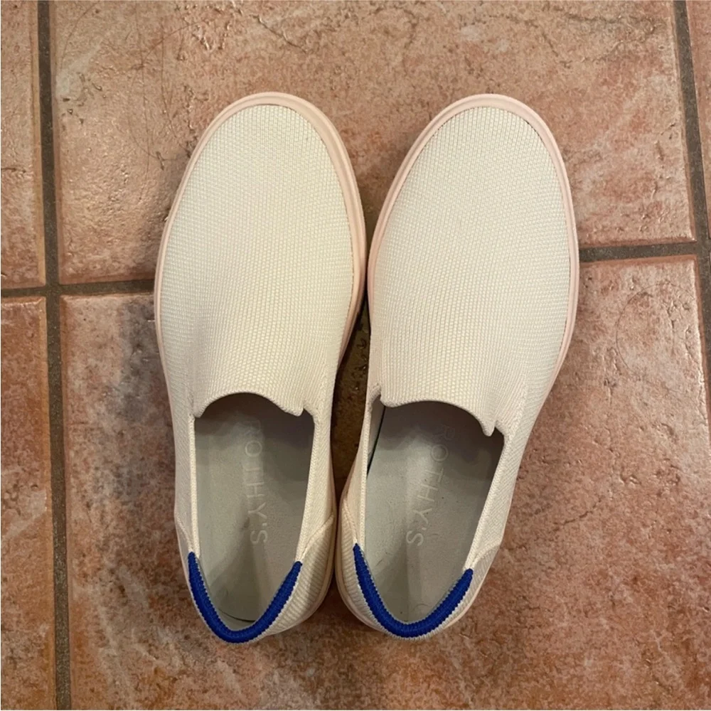 Women’s Rothy's Cream and pink sole Slip-On Sneakers - Picture 4 of 7